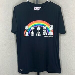 754 - Queer Eye NWT Black Rainbow Graphic T-Shirt, Size Small